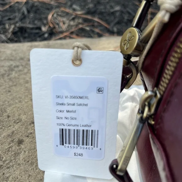 NWT New Hobo Shelia Small Satchel Merlot Leather Retired Rare - Picture 2 of 8